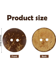 100 Botones de Concha de Coco Natural 20mm Mozeat Lens 2