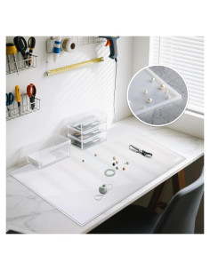 Alfombrilla de Silicona Extra Gruesa Foepoge 80x60cm Blanca