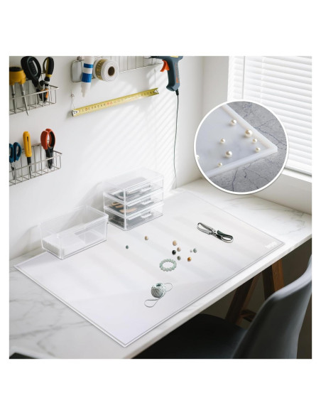 Alfombrilla de Silicona Extra Gruesa Foepoge 80x60cm Blanca