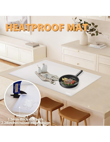 Alfombrilla de Silicona Extra Gruesa Foepoge 80x60cm Blanca