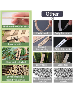 Etiquetas de Madera para Plantas Zkptops 50 Pcs 15.24 cm 2