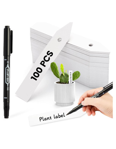 Etiquetas para Plantas NbutWynee 100 Pcs 7.62 cm Blancas