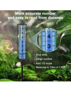 Pluviómetro BoArt 73 cm Ajustable Plástico Transparente 2