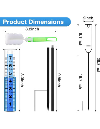 Pluviómetro BoArt 73 cm Ajustable Plástico Transparente