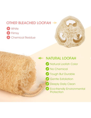 Esponjas de Lufa Natural Orgánica Exfoliantes 4 Piezas