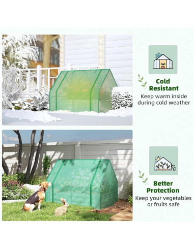 Huerto Elevado Galvanizado Outsunny 1.22x0.91m con Invernadero