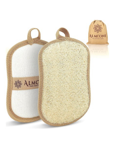 Esponja de Lufa Natural Almooni para Ducha - 3 Piezas