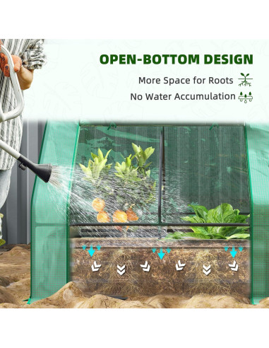 Huerto Elevado Galvanizado Outsunny 1.22x0.91m con Invernadero