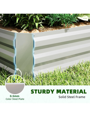 Huerto Elevado Galvanizado Outsunny 1.22x0.91m con Invernadero
