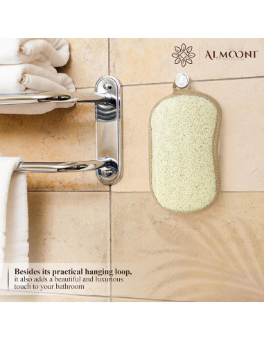 Esponja de Lufa Natural Almooni para Ducha - 3 Piezas