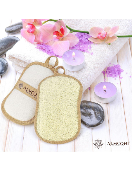 Esponja de Lufa Natural Almooni para Ducha - 3 Piezas Esponja de Lufa Natural Almooni para Ducha - 3 Piezas