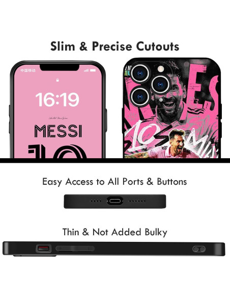 Funda Bumper ZERMU para iPhone 14 Pro Max Messi 6.7"