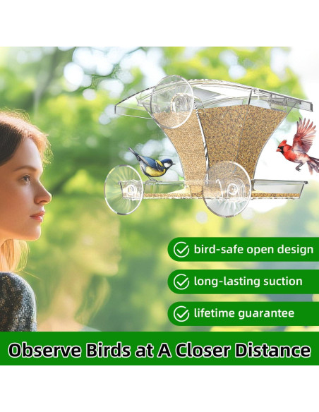 Comedero para Aves de Ventana KRUOO 1.13 kg Impermeable