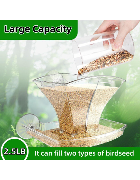 Comedero para Aves de Ventana KRUOO 1.13 kg Impermeable