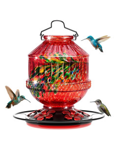 Alimentador de Colibríes de Vidrio Grete Gotye 709 ml Rojo