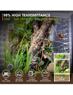 Terrario de Insectos MYGIIKAKA 7.62x7.62x15 cm Acrílico 2