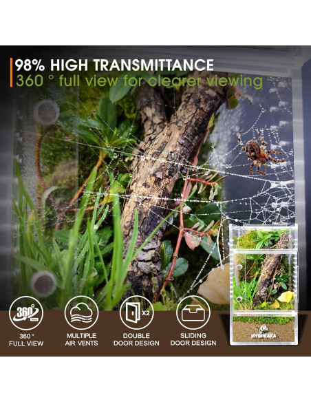 Terrario de Insectos MYGIIKAKA 7.62x7.62x15 cm Acrílico Terrario de Insectos MYGIIKAKA 7.62x7.62x15 cm Acrílico