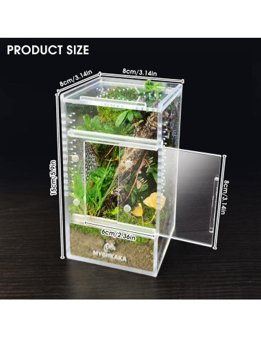 Terrario de Insectos MYGIIKAKA 7.62x7.62x15 cm Acrílico