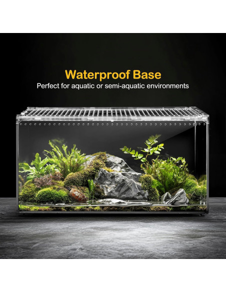 Terrario para reptiles Clioran 20x15x10 cm con tapa deslizante