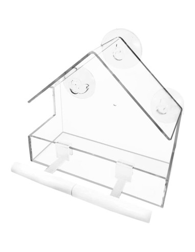 Comedero para Aves de Ventana WLLKOO Acrílico 15x7x15cm