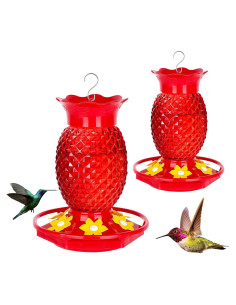 Alimentador de Colibrí de Vidrio Rojo Fchstaer 0.47L 2 Paquete
