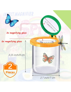 Tarros para Insectos Skylety 2 Piezas con Visor de Aumento 2