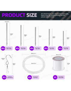 Kit de Campanas de Viento Swpeet 60 Piezas con Cable 91m 2