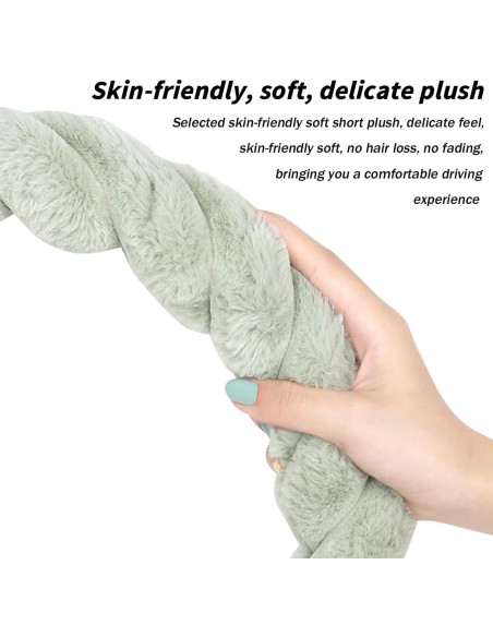 Funda de Volante AICEL Peluda 38 cm Antideslizante Verde Funda de Volante AICEL Peluda 38 cm Antideslizante Verde