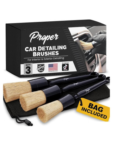 Cepillos para Detallar Autos PROPER DETAILING CO. Paquete de 3