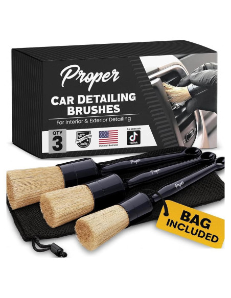 Cepillos para Detallar Autos PROPER DETAILING CO. Paquete de 3