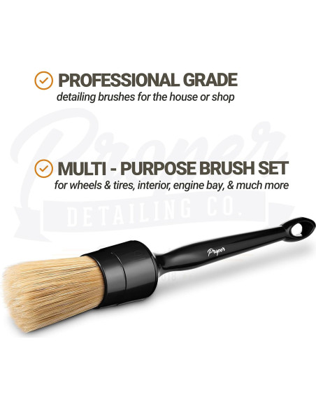 Cepillos para Detallar Autos PROPER DETAILING CO. Paquete de 3