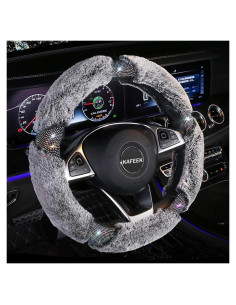 Cubierta de Volante KAFEEK Microfibra Peluda 37-39 cm Gris