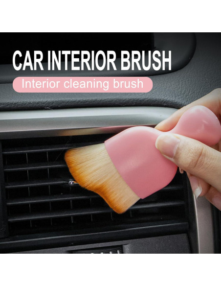 Cepillo de Limpieza Interior de Coche GaRhomxy Rosa - Cerdas Suaves