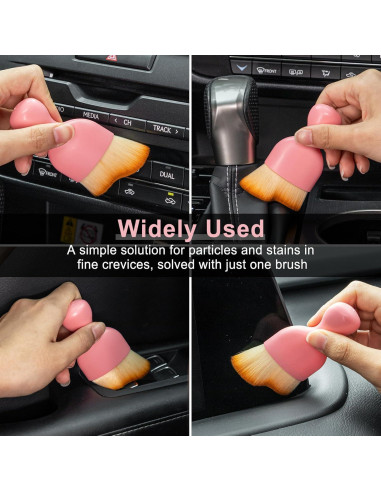 Cepillo de Limpieza Interior de Coche GaRhomxy Rosa - Cerdas Suaves