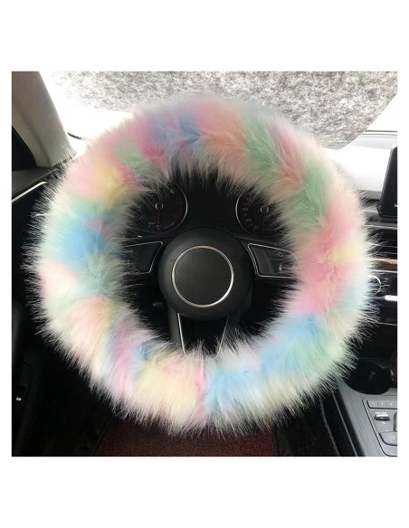 Funda de Volante de Coche Peluda Awlbed Multicolor Universal
