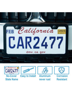 2 Marcos de Placas de Licencia Negros Mate Lengnoyp 31.5x16 cm 2