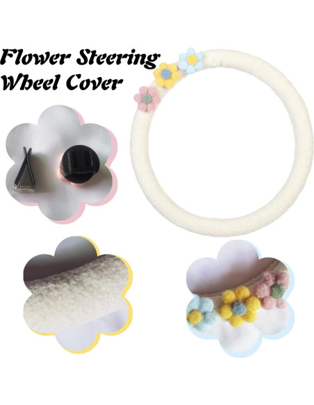 Juego de Cubierta de Volante Peluda YUNXNYC + Clips Floral