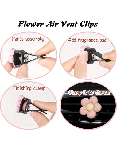 Juego de Cubierta de Volante Peluda YUNXNYC + Clips Floral