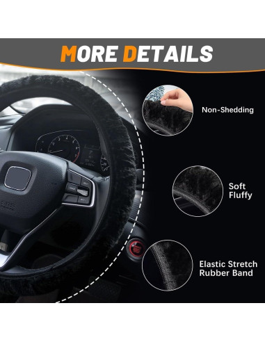 Cubierta de Volante ZHOL Universal 37-38 cm Piel Suave Antideslizante