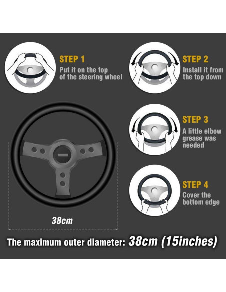 Cubierta de Volante ZHOL Universal 37-38 cm Piel Suave Antideslizante Cubierta de Volante ZHOL Universal 37-38 cm Piel Suave Antideslizante