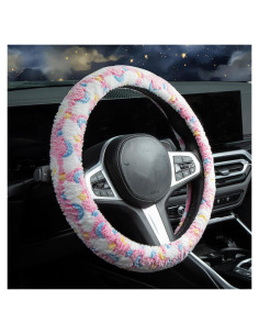 Cubierta de Volante Antideslizante LAWHOWJIE 38 cm Felpa Estrella Luna