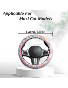 Cubierta de Volante Antideslizante LAWHOWJIE 38 cm Felpa Estrella Luna 2