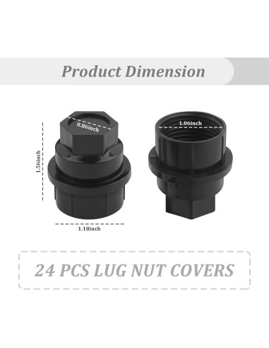 24 Tapas de Tuercas de Rueda Salior M27x2.0 para Chevrolet