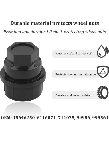 24 Tapas de Tuercas de Rueda Salior M27x2.0 para Chevrolet