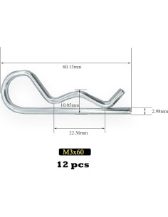 Pasadores de Enganche Yoliko M3x60mm - 12 Piezas Alta Resistencia 2