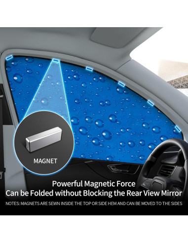 Cortina Solar para Ventana Lateral Aokway 2 Pcs Azul UV