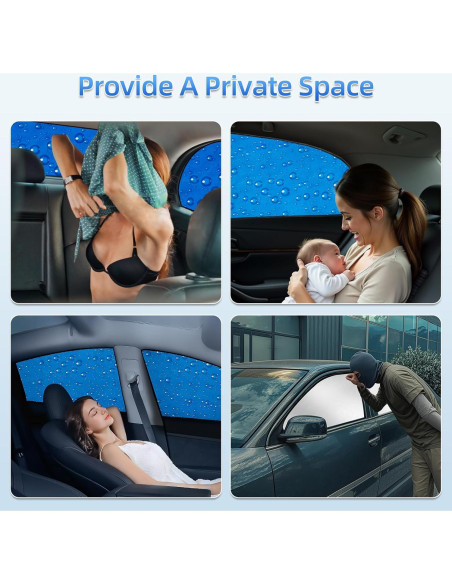 Cortina Solar para Ventana Lateral Aokway 2 Pcs Azul UV