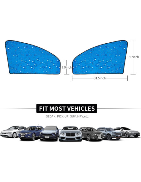 Cortina Solar para Ventana Lateral Aokway 2 Pcs Azul UV