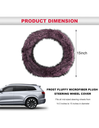 Cubierta de Volante Peluda SHMZK 38 cm Microfibra Rosa