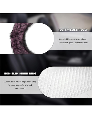 Cubierta de Volante Peluda SHMZK 38 cm Microfibra Rosa